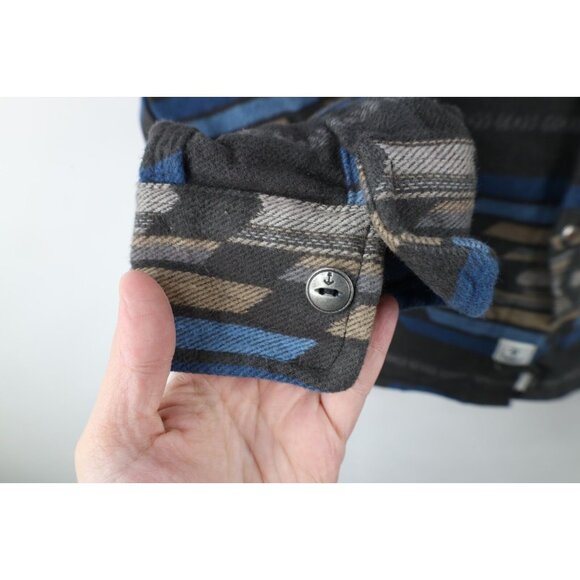 Iron and Resin Mens large Faded Heavy Southwestern Fiesta Flannel Button Shirt - Picture 5 of 12